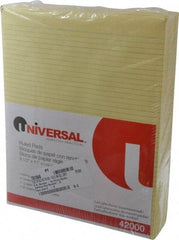 UNIVERSAL - 50 Sheet, 8-1/2 x 11", Glue Top Ruled Writing Pad - Canary - Apex Tool & Supply