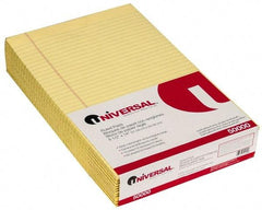 UNIVERSAL - 50 Sheet, 8-1/2 x 14", Glue Top Ruled Writing Pad - Canary - Apex Tool & Supply