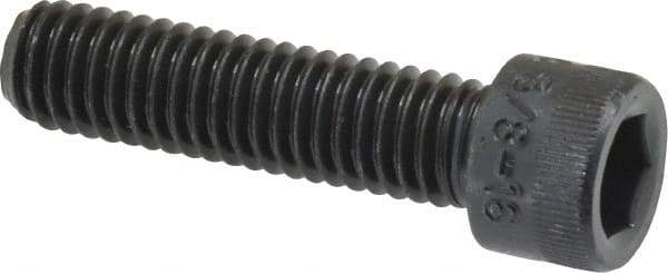 Holo-Krome - 3/8-16 UNC Hex Socket Drive, Socket Cap Screw - Alloy Steel, Black Oxide Finish, Fully Threaded, 1-1/2" Length Under Head - Apex Tool & Supply