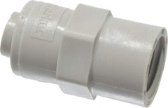 Parker - 1/4" Outside Diam, 1/4 NPTF, Acetal Push-to-Connect Tube Female Connector - 300 Max psi, Tan - Apex Tool & Supply