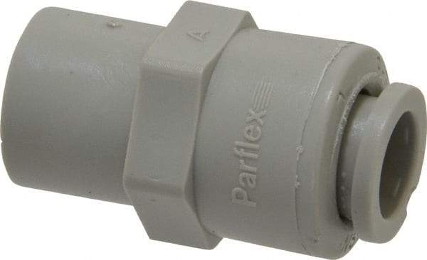 Parker - 3/8" Outside Diam, 1/4 NPTF, Acetal Push-to-Connect Tube Female Connector - 300 Max psi, Tan - Apex Tool & Supply