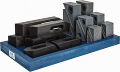 TE-CO - 13 Piece Fixturing Step Block & Clamp Set with 2" Step Block, 7/8 & 1 Stud Thread - Includes 6 Serrated End Clamps, 6 Step Blocks, Holder - Apex Tool & Supply
