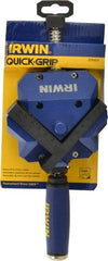 Irwin - Fixed Angle, 2 Axes, 2-3/8" Jaw Height, 3" Max Capacity, Angle & Corner Clamp - 90° Clamping Angle, 3" Throat Depth - Apex Tool & Supply