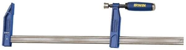 Irwin - 12" Capacity, 4-7/8" Throat Depth Bar Clamp - 1,150 Lb Clamping Pressure, 12" OAL - Apex Tool & Supply