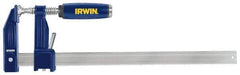 Irwin - 12" Capacity, 3-1/8" Throat Depth Bar Clamp - 1,000 Lb Clamping Pressure, 12" OAL - Apex Tool & Supply