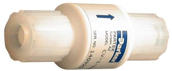 Parker - 1/2" PTFE Check Valve - Inline, PARGRIP x PARGRIP, 120 WOG - Apex Tool & Supply