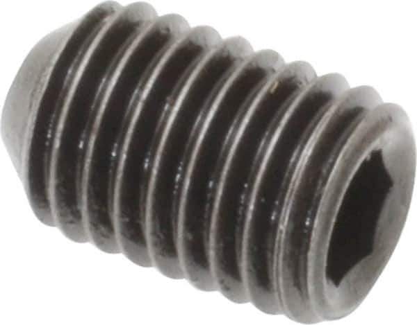 Holo-Krome - 1/4-28 UNF, 3/8" OAL, Cup Point Set Screw - Grade 8 Alloy Steel, 1/8" Key - Apex Tool & Supply