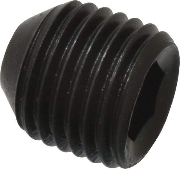 Holo-Krome - 3/8-24 UNF, 3/8" OAL, Cup Point Set Screw - Grade 8 Alloy Steel, 3/16" Key - Apex Tool & Supply