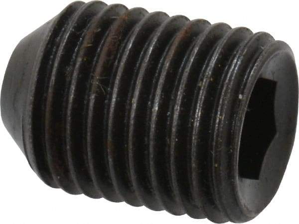 Holo-Krome - 3/8-24 UNF, 1/2" OAL, Cup Point Set Screw - Grade 8 Alloy Steel, 3/16" Key - Apex Tool & Supply