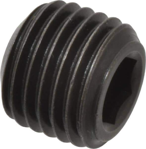 Holo-Krome - 7/16-20 UNF, 3/8" OAL, Cup Point Set Screw - Grade 8 Alloy Steel, 7/32" Key - Apex Tool & Supply