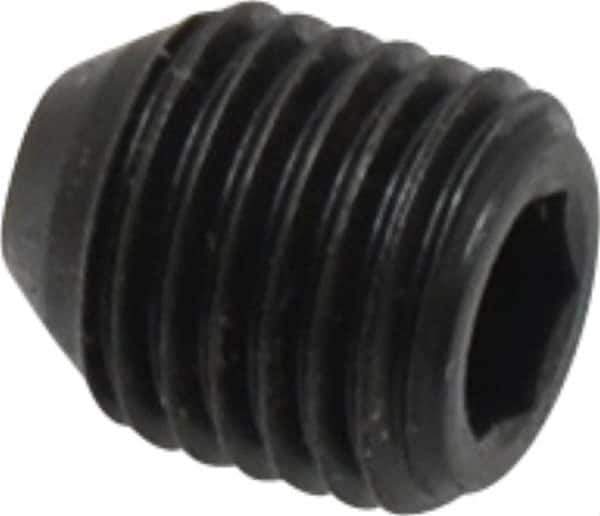 Holo-Krome - 7/16-20 UNF, 1/2" OAL, Cup Point Set Screw - Grade 8 Alloy Steel, 7/32" Key - Apex Tool & Supply
