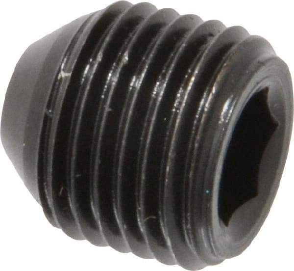 Holo-Krome - 1/2-20 UNF, 1/2" OAL, Cup Point Set Screw - Grade 8 Alloy Steel, 1/4" Key - Apex Tool & Supply