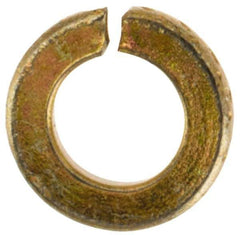 Value Collection - #2, 0.088" ID, 0.02" Thick Split Lock Washer - Grade 2 Spring Steel, Zinc Yellow Dichromate Finish, 0.088" Min ID, 0.094" Max ID, 0.172" Max OD - Apex Tool & Supply
