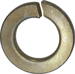 Value Collection - 7/16", 0.44" ID, 0.109" Thick Split Lock Washer - Grade 2 Spring Steel, Zinc Yellow Dichromate Finish, 0.44" Min ID, 0.45" Max ID, 0.776" Max OD - Apex Tool & Supply