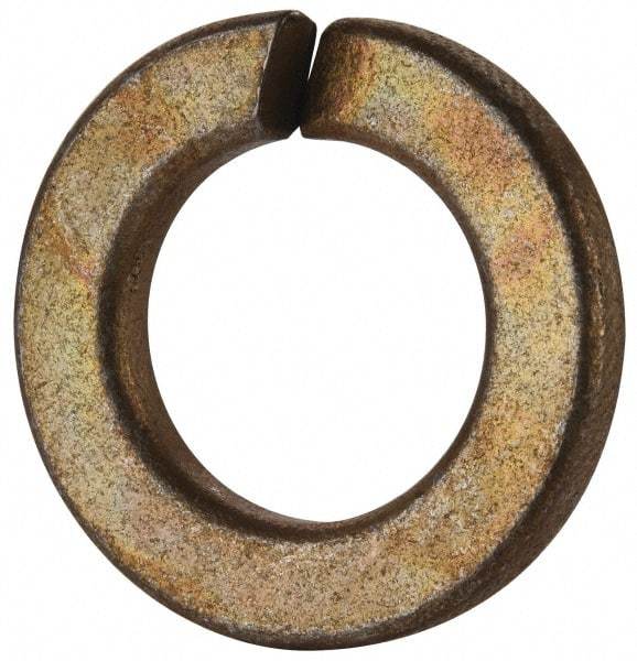 Value Collection - 9/16", 0.564" ID, 0.141" Thick Split Lock Washer - Grade 2 Spring Steel, Zinc Yellow Dichromate Finish, 0.564" Min ID, 0.574" Max ID, 0.965" Max OD - Apex Tool & Supply