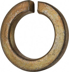 Value Collection - 1-3/8", 1.379" ID, 0.344" Thick Split Lock Washer - Grade 8 Spring Steel, Zinc Yellow Dichromate Finish, 1.379" Min ID, 1.408" Max ID, 2.219" Max OD - Apex Tool & Supply
