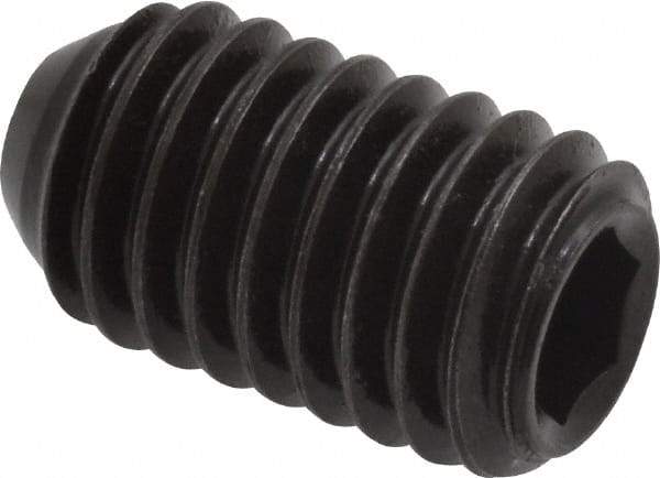 Holo-Krome - 7/16-14 UNC, 3/4" OAL, Cup Point Set Screw - Grade 8 Alloy Steel, 7/32" Key - Apex Tool & Supply