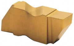Tool-Flo - 4125FLGP Grade GP3, 3.18mm Cutting Width Carbide Grooving Insert - 6.35mm Max Depth of Cut, Right Hand, 0.005 to 0.01" Corner Radius, TiN Finish - Apex Tool & Supply