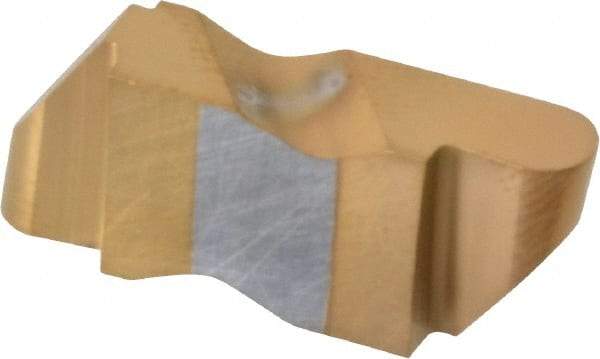 Tool-Flo - 3078FLR Grade GP3, 3.96mm Cutting Width Carbide Grooving Insert - 4.57mm Max Depth of Cut, Right Hand, 7/64" Corner Radius, TiN Finish - Apex Tool & Supply
