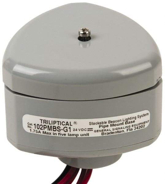 Edwards Signaling - Flashing and Steady, Stackable Tower Light Base Unit - 24 VDC, 1.75 Amp, IP54, IP65 Ingress Rating, 3R, 4X NEMA Rated, Pipe Mount - Apex Tool & Supply