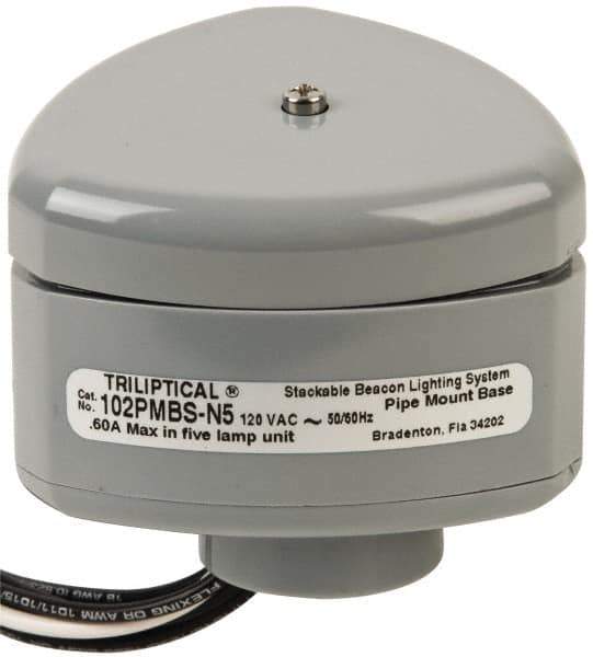 Edwards Signaling - Flashing and Steady, Stackable Tower Light Base Unit - 120 VAC, 0.60 Amp, IP54, IP65 Ingress Rating, 3R, 4X NEMA Rated, Pipe Mount - Apex Tool & Supply