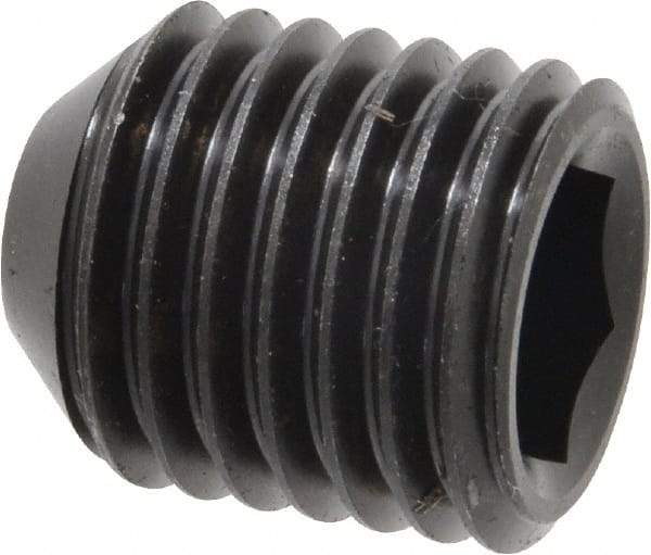 Holo-Krome - 7/8-9 UNC, 1" OAL, Cup Point Set Screw - Grade 8 Alloy Steel, 1/2" Key - Apex Tool & Supply
