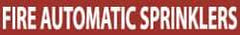 NMC - Pipe Marker with Fire Automatic Sprinklers Legend and No Graphic - 3/4 to 1-1/4" Pipe Outside Diam, White on Red - Apex Tool & Supply