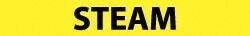 NMC - Pipe Marker with Steam Legend and No Graphic - 2-1/2 to 6" Pipe Outside Diam, Black on Yellow - Apex Tool & Supply