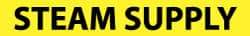 NMC - Pipe Marker with Steam Supply Legend and No Graphic - 1-1/2 to 2" Pipe Outside Diam, Black on Yellow - Apex Tool & Supply