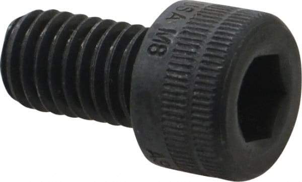 Holo-Krome - M8x1.25 Metric Coarse Hex Socket Drive, Socket Cap Screw - Grade 12.9 Alloy Steel, Black Oxide Finish, Fully Threaded, 14mm Length Under Head - Apex Tool & Supply