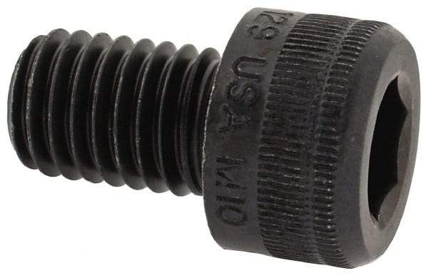 Holo-Krome - M10x1.50 Metric Coarse Hex Socket Drive, Socket Cap Screw - Grade 12.9 Alloy Steel, Black Oxide Finish, Fully Threaded, 15mm Length Under Head - Apex Tool & Supply