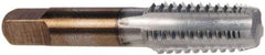 Hertel - 1/8-27 NPT, 5 Flutes, Chrome Plated, High Speed Steel, Interrupted Thread Pipe Tap - 5/16 Inch Shank Diameter, 5/16 Inch Shank Diameter, 3/4 Inch Thread Length, 0.23 Inch Square Size, Regular Hook - Apex Tool & Supply