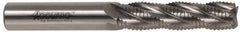 Accupro - 1" Diam, Fine Pitch, 3" LOC, 5 Flute Powdered Metal Corner Chamfer Roughing End Mill - Uncoated, 5-1/4" OAL, 3/4" Shank Diam, Single End, Centercutting, 30° Helix - Apex Tool & Supply