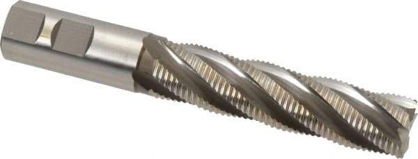 Accupro - 7/8" Diam, Fine Pitch, 3-1/2" LOC, 5 Flute Powdered Metal Corner Chamfer Roughing End Mill - Uncoated, 5-3/4" OAL, 7/8" Shank Diam, Single End, Centercutting, 30° Helix - Apex Tool & Supply