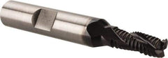 Accupro - 1/4" Diam, Fine Pitch, 5/8" LOC, 3 Flute Powdered Metal Corner Chamfer Roughing End Mill - TiAlN Finish, 2-7/16" OAL, 3/8" Shank Diam, Single End, Centercutting, 30° Helix - Apex Tool & Supply