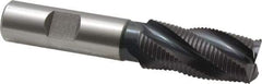 Accupro - 3/4" Diam, Fine Pitch, 1-5/8" LOC, 4 Flute Powdered Metal Corner Chamfer Roughing End Mill - TiAlN Finish, 3-3/4" OAL, 5/8" Shank Diam, Single End, Centercutting, 30° Helix - Apex Tool & Supply