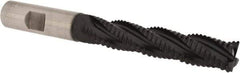 Accupro - 5/8" Diam, Coarse Pitch, 3-1/8" LOC, 4 Flute Powdered Metal Corner Chamfer Roughing End Mill - TiAlN Finish, 5-1/4" OAL, 5/8" Shank Diam, Single End, Centercutting, 30° Helix - Apex Tool & Supply