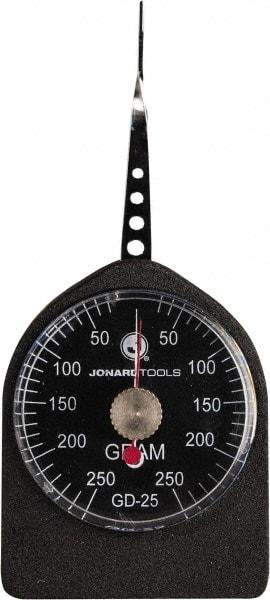 Jonard Tools - 0.55 Lb. Capacity, Mechanical Tension and Compression Force Gage - 10 gf Resolution, Aluminum Housing - Apex Tool & Supply