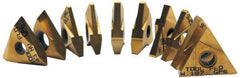 Tool-Flo - 32TNMA Grade GP50, 1.57mm Cutting Width Carbide Grooving Insert - 0.15" Max Depth of Cut, Right Hand, TiN Finish - Apex Tool & Supply