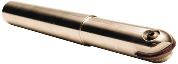 Tool-Flo - 5/8" Cut Diam, 1-3/8" Max Depth of Cut, 5/8" Shank Diam, 5" OAL, Indexable Ball Nose End Mill - 1-3/8" Head Length, Straight Shank, TNBS Toolholder, TBNR 625 Insert - Apex Tool & Supply
