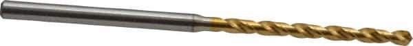 OSG - 2.4003mm 130° Vanadium High Speed Steel Jobber Drill - TiN Finish, Right Hand Cut, Spiral Flute, Straight Shank, 62mm OAL, Standard Point - Apex Tool & Supply