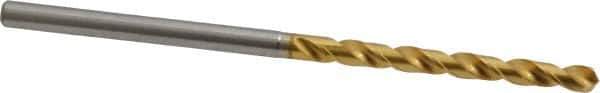 OSG - 2.90068mm 130° Vanadium High Speed Steel Jobber Drill - TiN Finish, Right Hand Cut, Spiral Flute, Straight Shank, 65mm OAL, Standard Point - Apex Tool & Supply