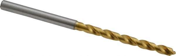 OSG - 3.50012mm 130° Vanadium High Speed Steel Jobber Drill - TiN Finish, Right Hand Cut, Spiral Flute, Straight Shank, 71mm OAL, Standard Point - Apex Tool & Supply