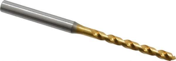 OSG - 4.09956mm 120° Vanadium High Speed Steel Jobber Drill - TiN Finish, Right Hand Cut, Spiral Flute, Straight Shank, 87mm OAL, Standard Point - Apex Tool & Supply