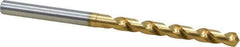 OSG - 5.69976mm 120° Vanadium High Speed Steel Jobber Drill - TiN Finish, Right Hand Cut, Spiral Flute, Straight Shank, 101mm OAL, Standard Point - Apex Tool & Supply