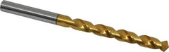 OSG - 8.001mm 120° Vanadium High Speed Steel Jobber Drill - TiN Finish, Right Hand Cut, Spiral Flute, Straight Shank, 119mm OAL, Standard Point - Apex Tool & Supply