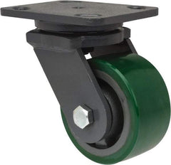 Hamilton - 4" Diam x 2" Wide x 5-5/8" OAH Top Plate Mount Swivel Caster - Polyurethane, 750 Lb Capacity, Precision Sealed Bearing, 4 x 5" Plate - Apex Tool & Supply