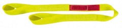 Lift-All - 7' Long x 1" Wide, 1,200 Lb Vertical Capacity, 1 Ply, Polyester Web Sling - 950 Lb Choker Capacity, Yellow - Apex Tool & Supply