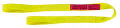 Lift-All - 18' Long x 2" Wide, 6,400 Lb Vertical Capacity, 2 Ply, Nylon Web Sling - 5,000 Lb Choker Capacity, Yellow - Apex Tool & Supply