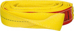 Lift-All - 10' Long x 2" Wide, 3,200 Lb Vertical Capacity, 1 Ply, Polyester Web Sling - 2,500 Lb Choker Capacity, Yellow - Apex Tool & Supply